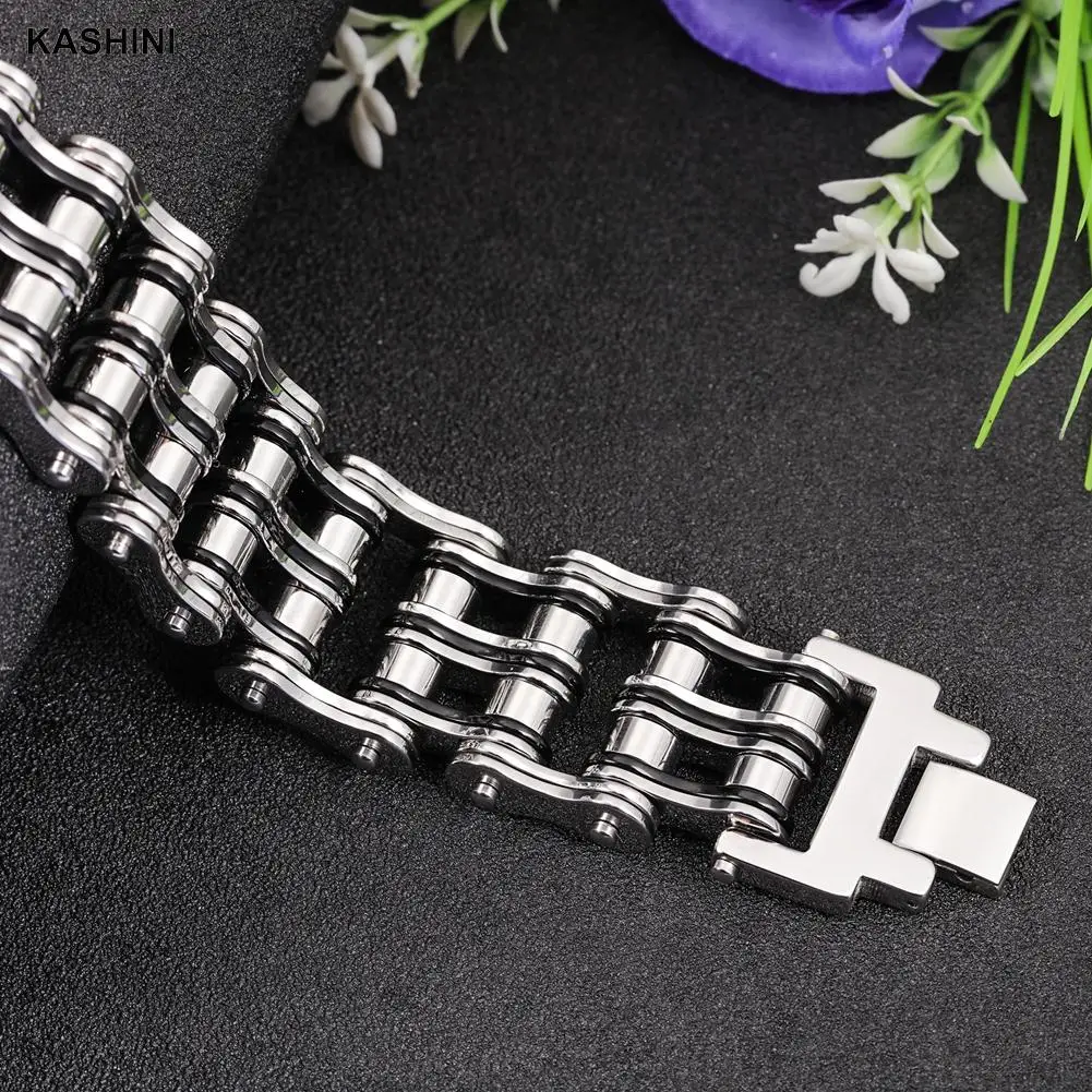 Retro Men Multilayer Bracelets Bangles Punk Biker Bicycle Motorcycle Chain Link Bracelets for Men Stainless Steel Jewelry