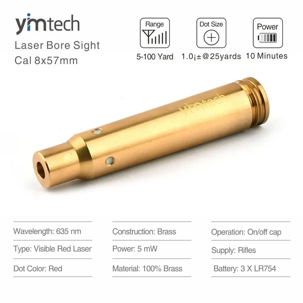 

Laser Bore Sight Boresighter, Red Dot Cartridge Laser Sight, Gun Scope, Boresight, Bullet Riflescope, Gun Accessories, 8x57mm