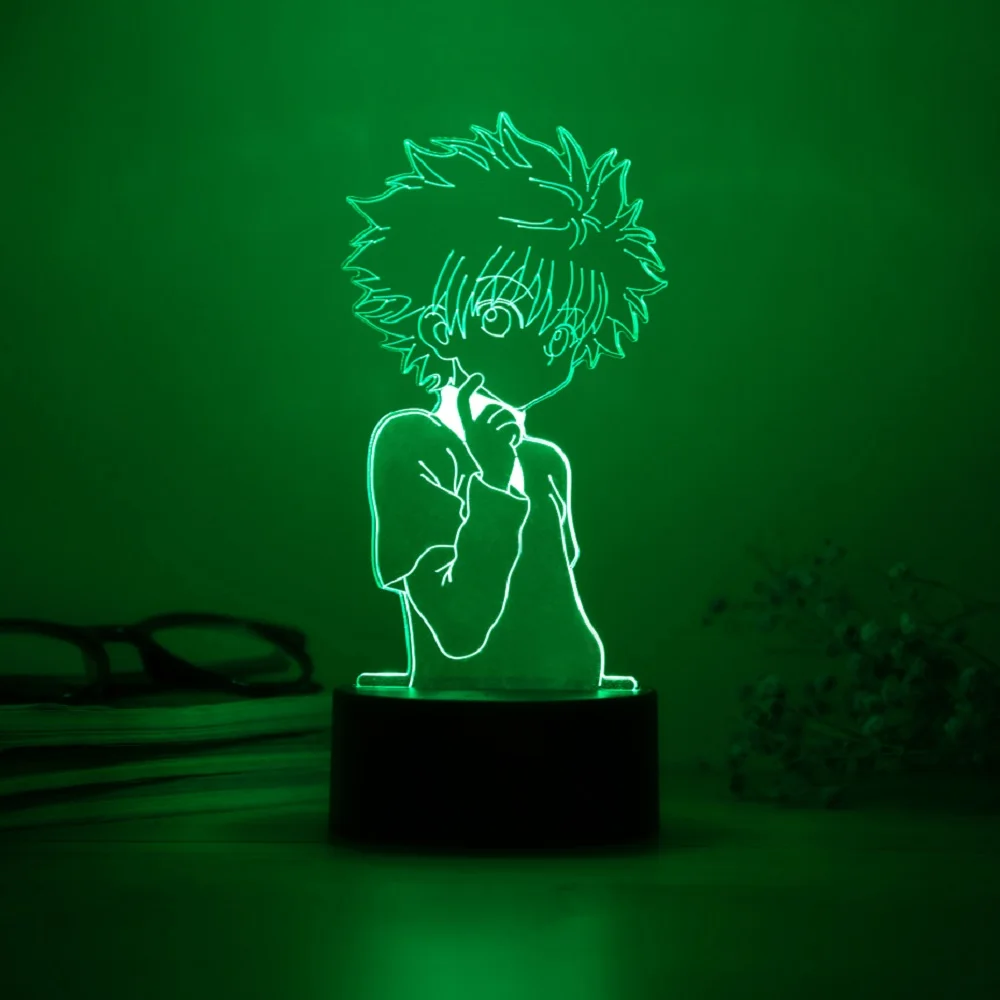 Anime character 3D night light full-time hunter KILLUA ZAOLDYECK USB table lamp birthday gift Christmas gift New Year gift