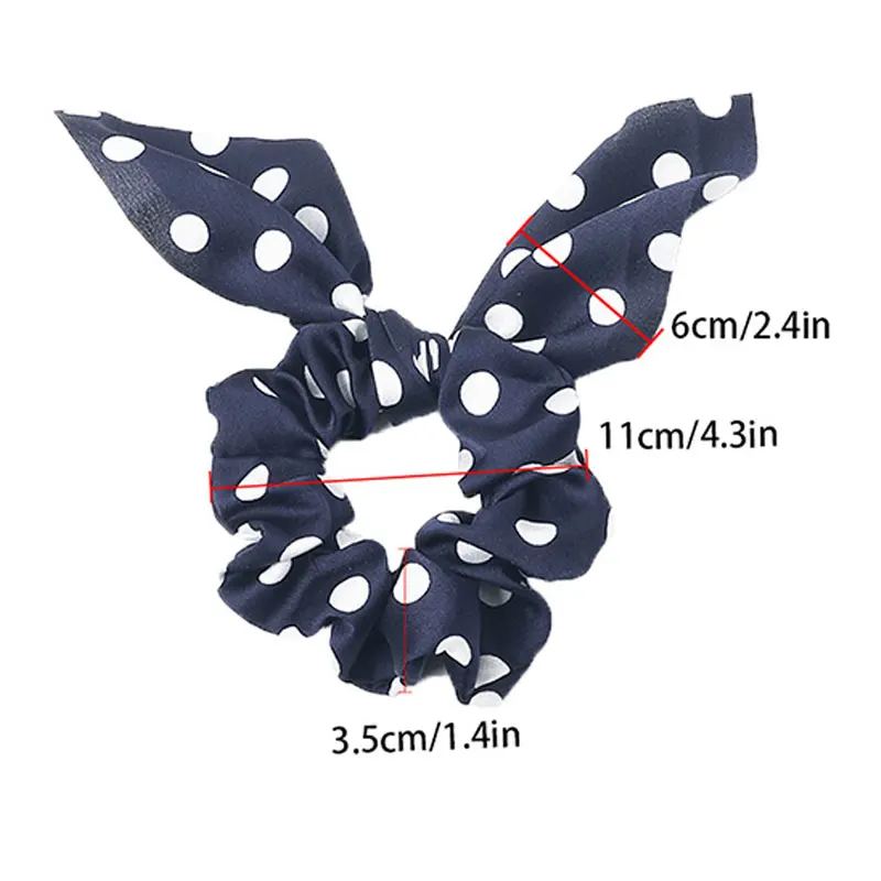 Cute Hair Rubber Bands Polka Dot Hairband Rabbit Ears Head Gum Rope Elastic Hair Tie Hair Accessories For Girls Headwear