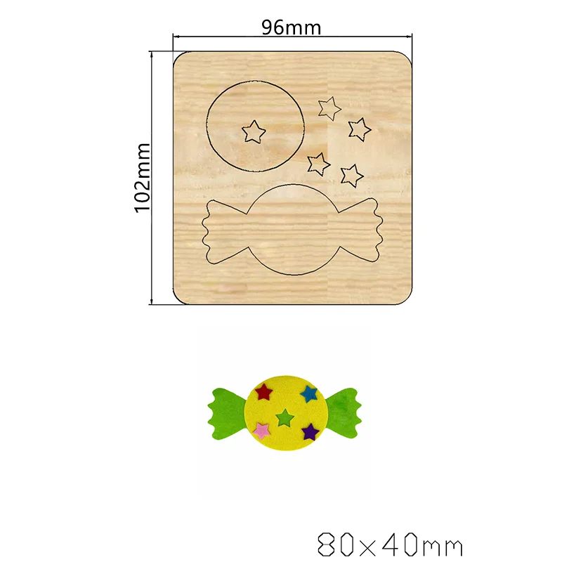 2021 New Five-pointed star candy Cutting Dies Wooden Knife Die Compatible With Most Manual Die Cut Cutters