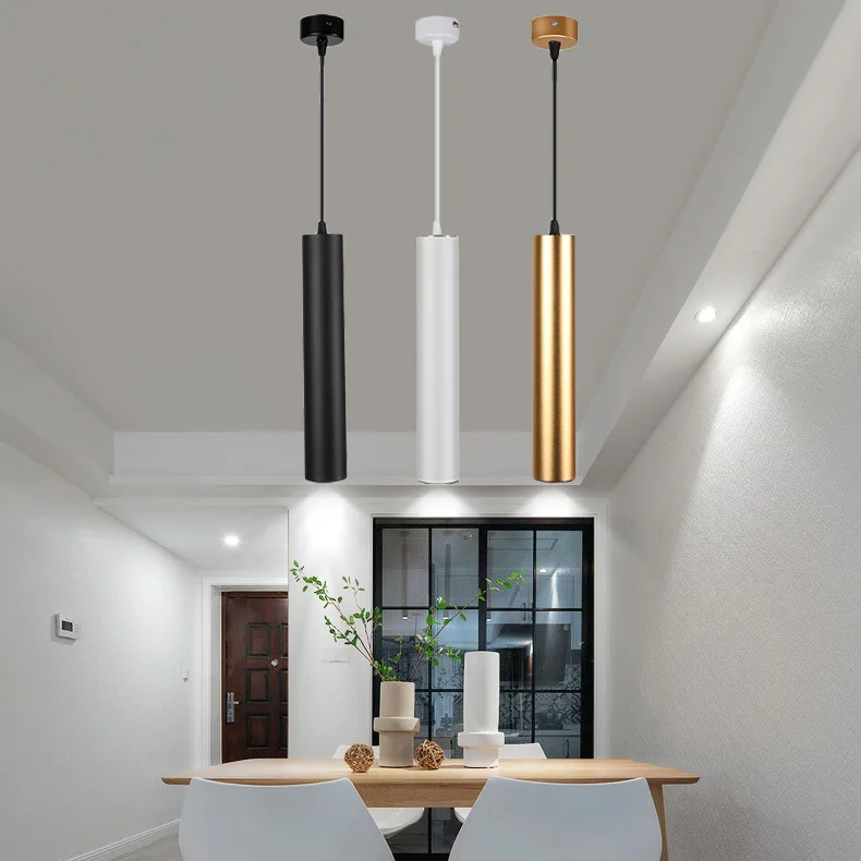 

Dimmable led Pendant Lamp Long Tube lamp Kitchen Island Dining Room Shop Bar Decoration Cylinder Pipe Pendant Light Kitchen Lamp