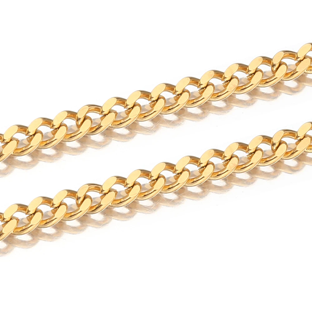 

1Meter Gold Miami Cuban Stainless Steel Figaro Mill Link Chain for DIY Handmade Necklace Bracelet Jewelry Making Wholesale