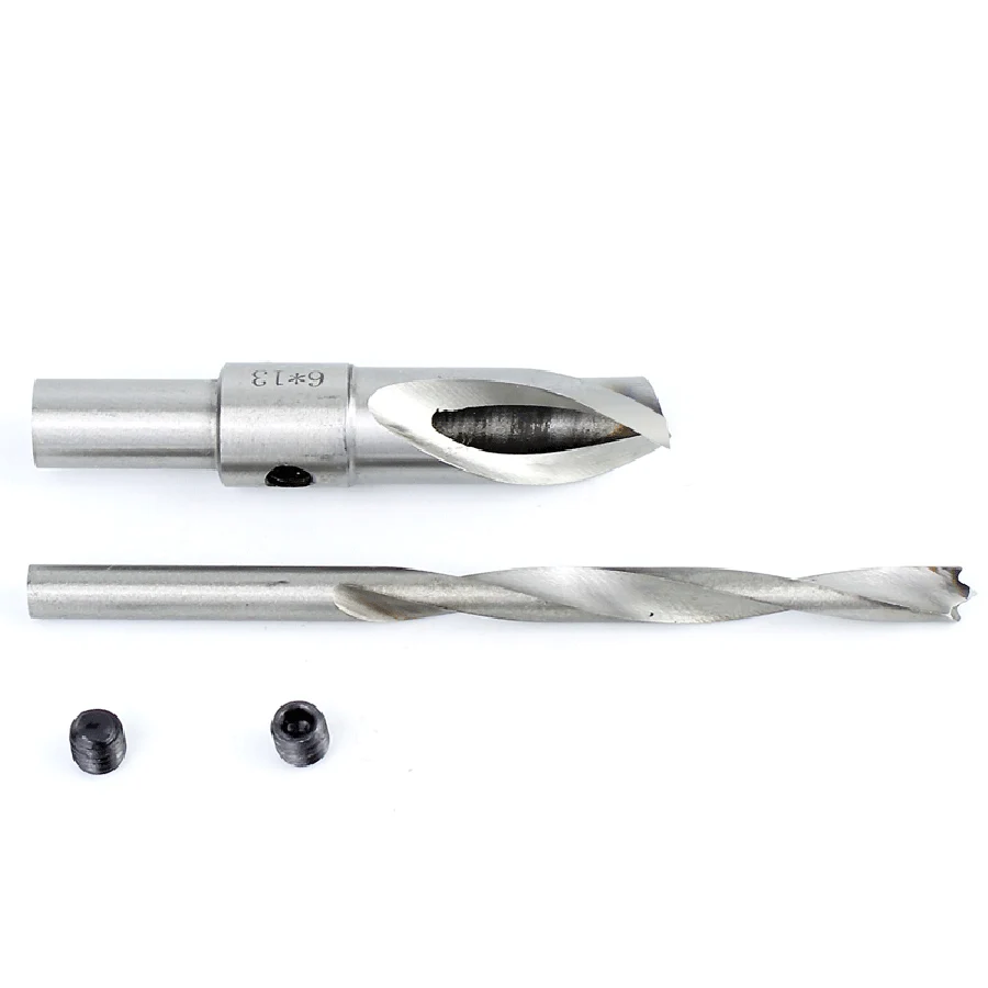 Woodworking countersink drill bit high-speed steel salad drill step drill bit Two-step screw pattern with double hole opener bit