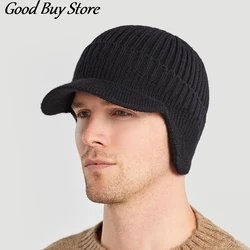 Spring Winter Bomber Hats Russian Earflap Elastic Warm Soft Knitwear Women Men Outdoor Skiing Slouchy Knitted Cap Casual Hat