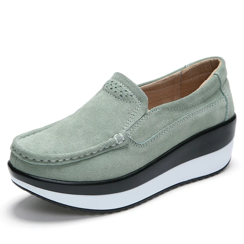 Mocassini con plateau piatti da donna mocassini eleganti in pelle scamosciata da donna scarpe da donna Slip on mocassino donna scarpe Casual nere