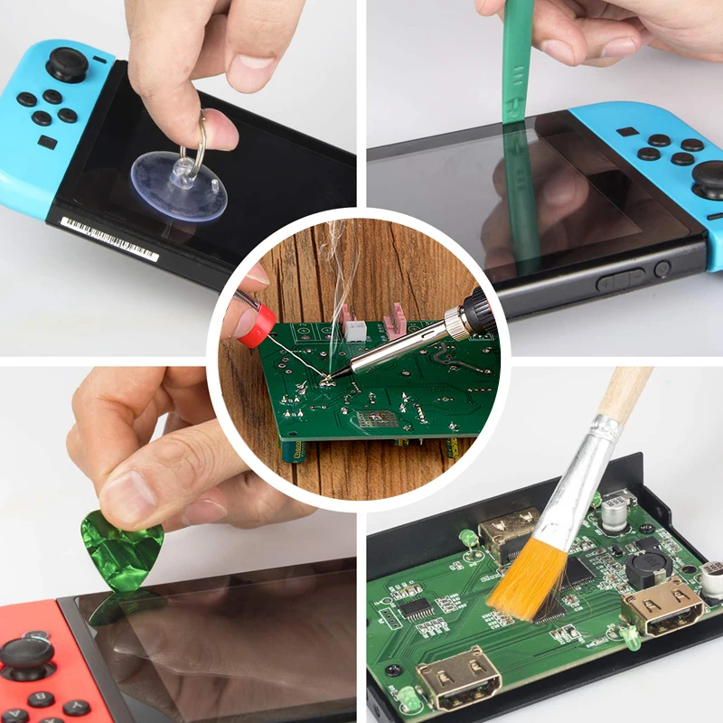 JCD-pistola de aire caliente para soldar, juego de destornilladores, herramientas de reparación para iPhone, Huawei, Samsung, Xiaomi, Nintendo Switch, NS, portátil, PC