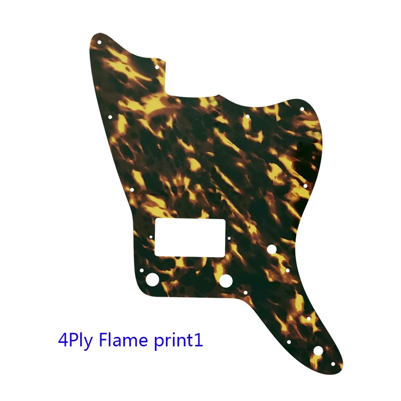 Fei Man Jazzmaster Style Guitar Pickguard With PAF Pickups, Replacement Flame Pattern, Guitar Parts, US No Upper Controls