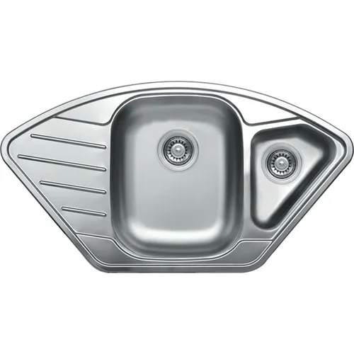 Chrome Kitchen Sink Stainless Steel Dish Wash Basin Sink 50x92 cm Cupid 191