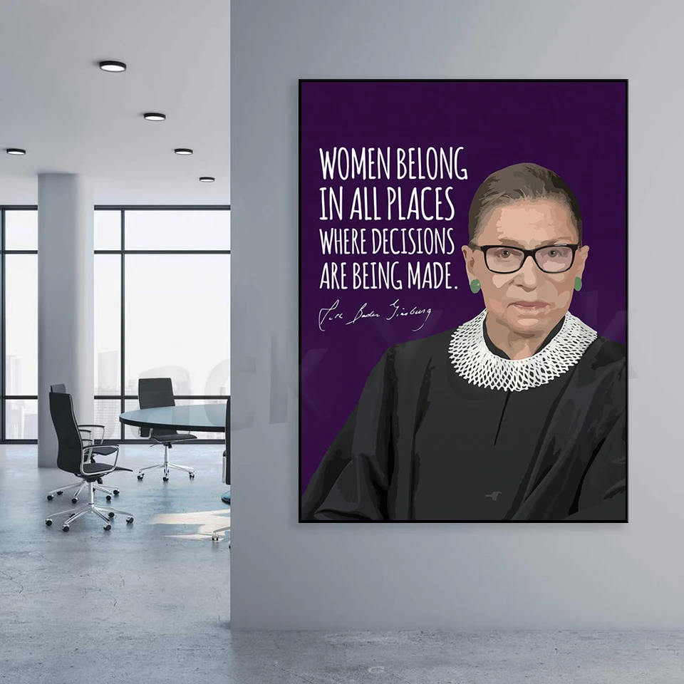Les femmes appartiennent à Cherokee Bader Ginsburg, célèbre RBG, citations, sheroes, justice de la Cour suprême des États-Unis, impression, affiche