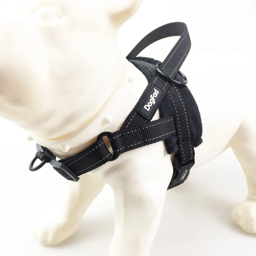 

Dog Harness Comfortable Flannel Lining Pet Vest Harness with Handle Reflective Dog Walking Harness with Front Leash Attachment