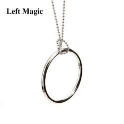 1PCS Steel Magic Ring And Chain Cool Magic Tricks Props Metal Knot Ring On Chain Game Show Play Gift Kids Toy For Children