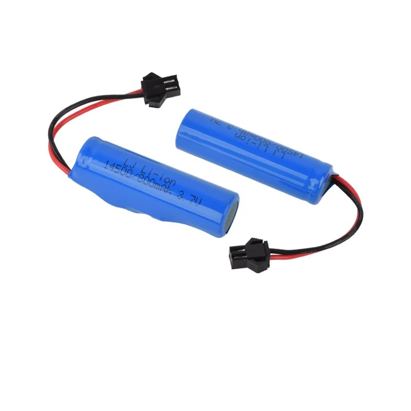 1-5PCS 3.7v 800mah lipo battery For JJRC C2 D828 RC Car Parts 14500 SM-2P For RC Stunt Dump Car Battery Toys Accessories