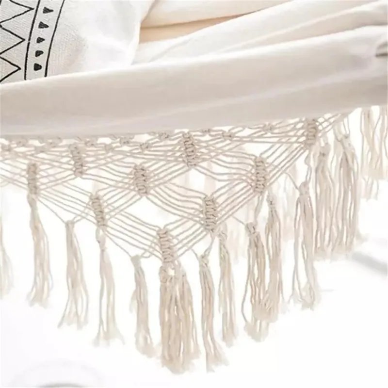 Luxo dupla rede balanço cadeira nova grande 2 pessoa boho 2x1.5m macrame brasileiro franjas interior pendurado balanço presente para o pai