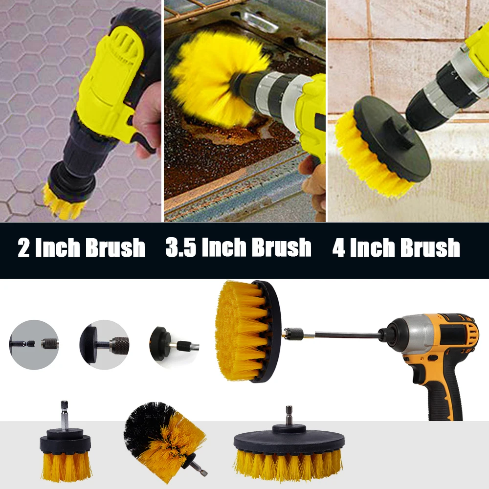 Drill Brush Set Detailing Brush For Car Tire Wheel Rim Cleaning Brushes For Screwdriver Foam Polishing Pad Car Cleaning Tools