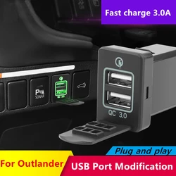 For Mitsubishi Outlander 2013 2015 2016 2019 USB Front Fog Light LED Spot Light Central Control Switch Rear Switch Modification