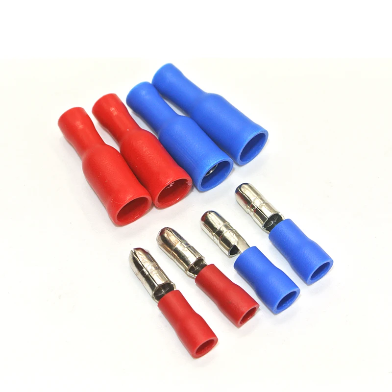 50Pcs Bullet Terminals Crimp Connector Elelctric Terminals for Wire Terminal Butt Splice Electrical Cable Conector