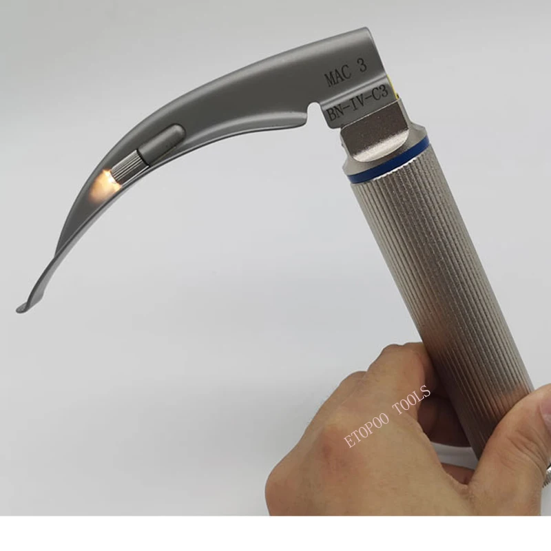 Anesthesia throat mirror Intubation stainless steel Laryngoscope Adult child Fiber optic laryngoscope Tool Parts