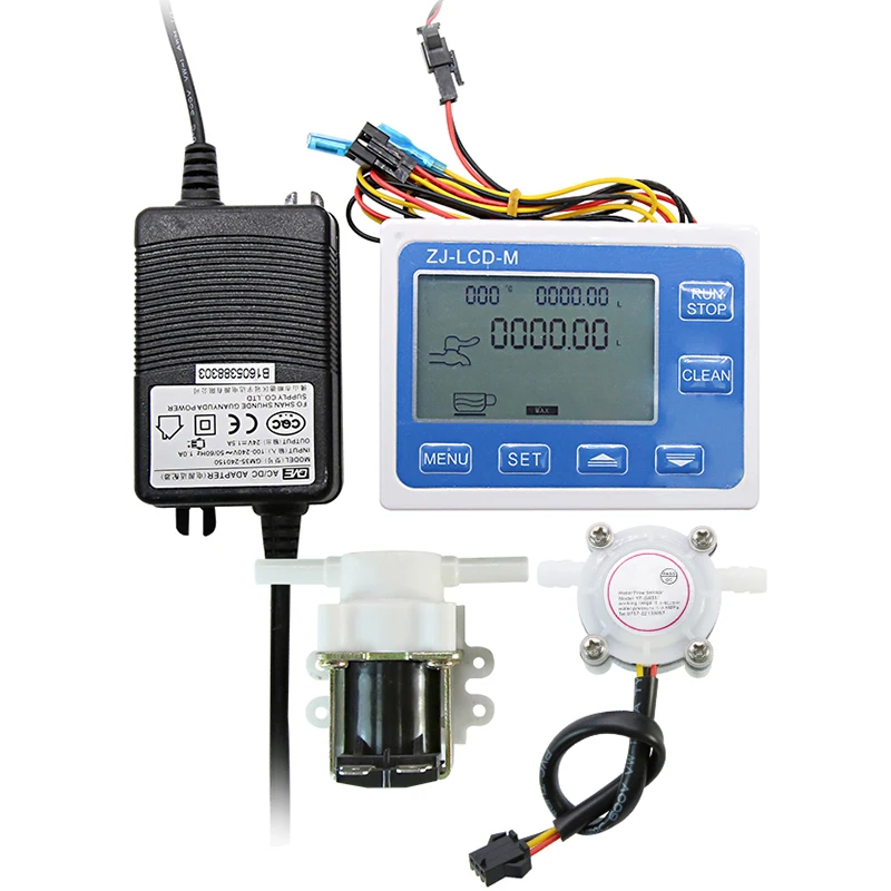 Flow Quantitative Controller Digital Display 7MM Hose Gear Sensor 6MM Hose Solenoid Valve Use To Control And Display Liquid Flow