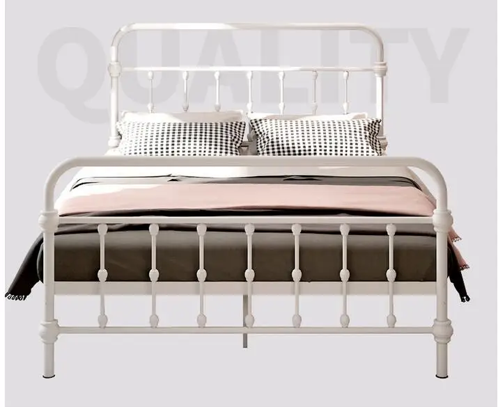 Modern simple pastoral European-style iron sheets, apartment, dormitory, iron frame bed, 1.2m, 1.5m, double iron frame bed