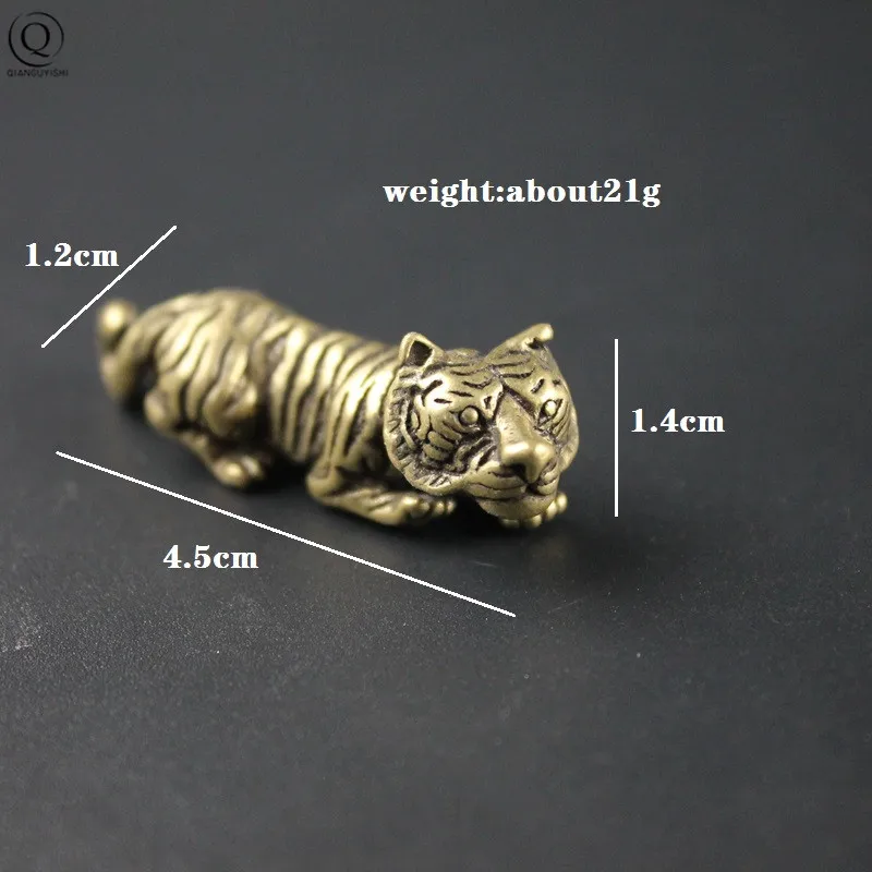 Pure Copper 12 Zodiac Tiger Key Pendant Keychain Accessories Vintage The Monarch Of All Beasts Car Key Chain Necklace Pendants