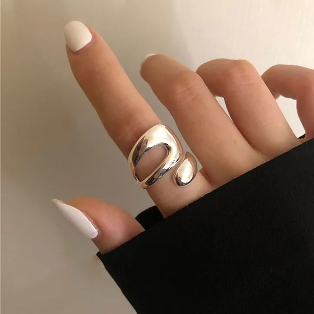 Women's Minimalist 925 Sterling Silver Irregular Ring