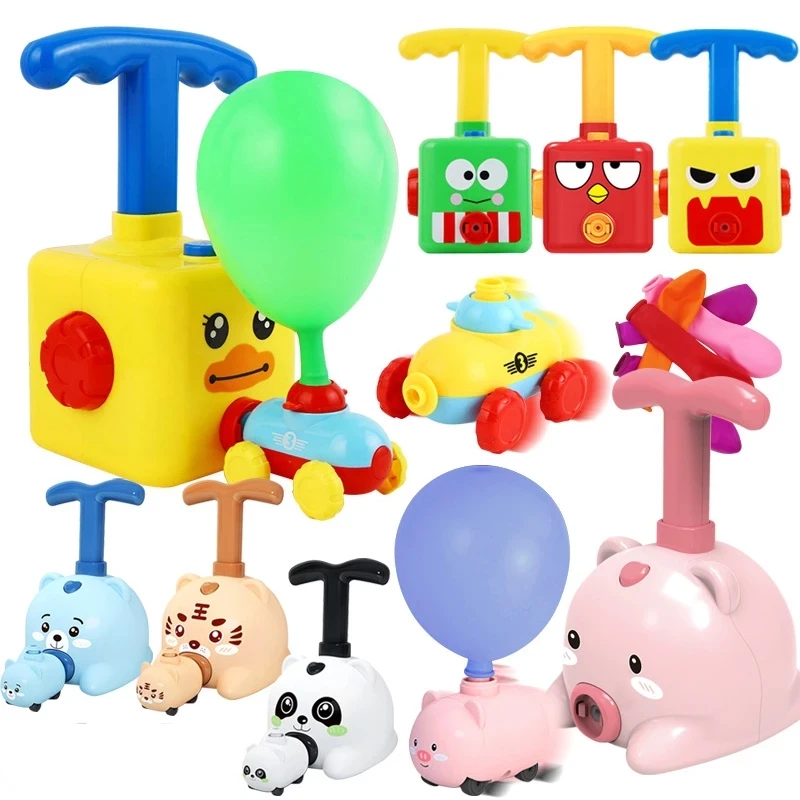 New Inertia Flying Power Balloon Car With Rocket Launcher Cartoon Balloon Car Puzzle Toy Science Experimen Toy for Children Gift