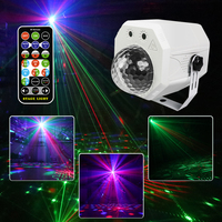 60 Patterns RGB 3IN1 LED Stage Lights Voice Control Music Led DJ Disco Laser Projection USB Recharge Party Bar Effect Par Light