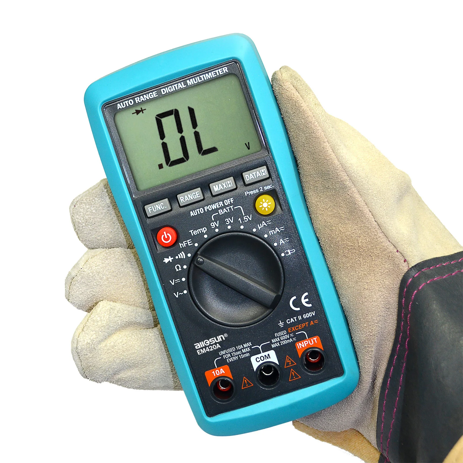 Digital Multimeter AC/DC Voltage&Current with Continuity Diode Battery Capacitance Tester All-sun EM420A EM420B