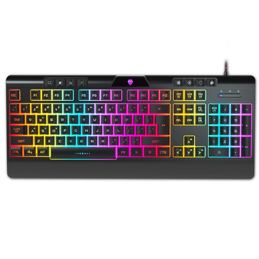 Teclado rgb do teclado do jogo com multimídia e keycaps do tiro dobro acessórios do computador para teclados do portátil do caderno do computador do computador do computador com fio