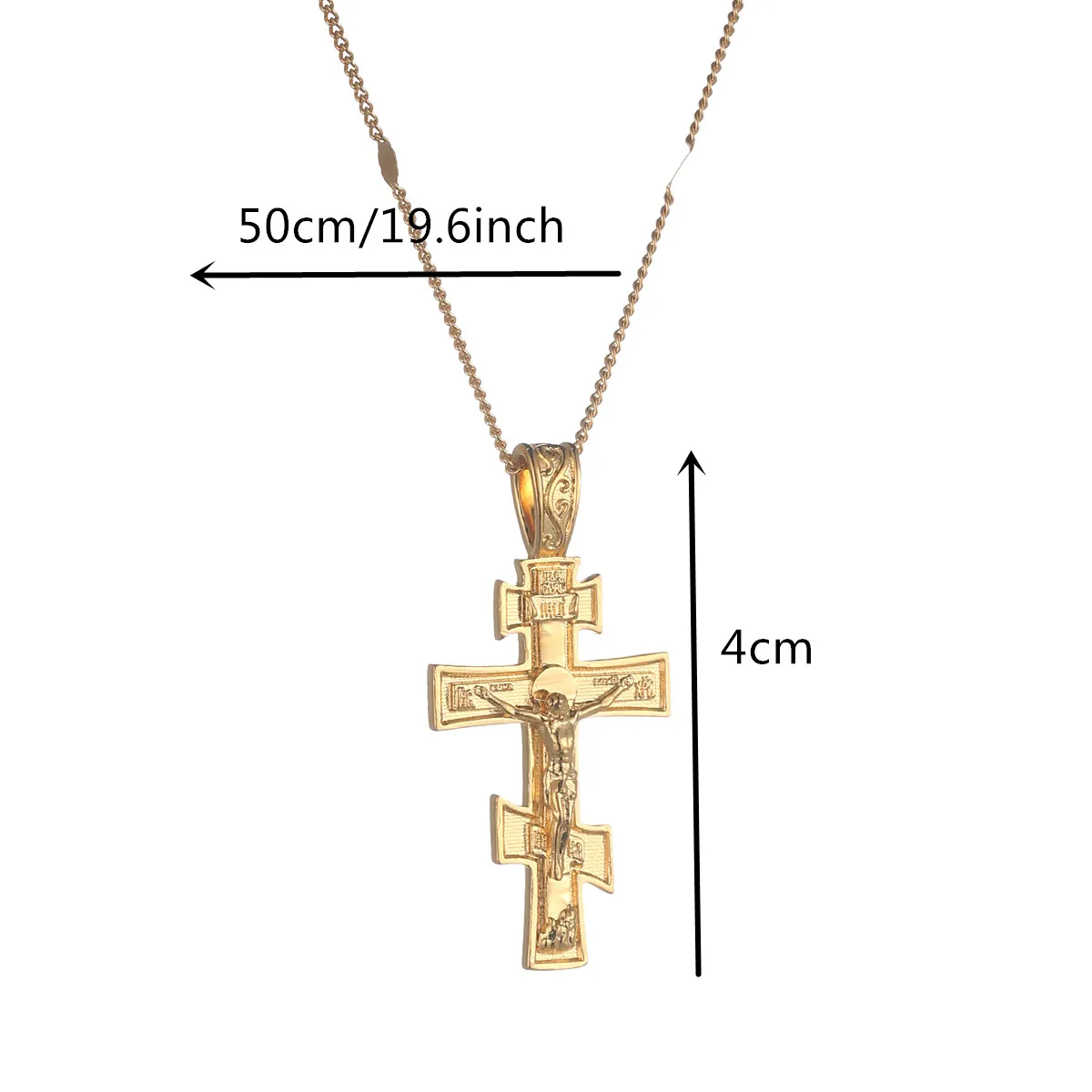 Russian Orthodox Christianity Church Eternal Cross Charms Pendant Necklace Jewelry Russia Greece Ukraine Gifts