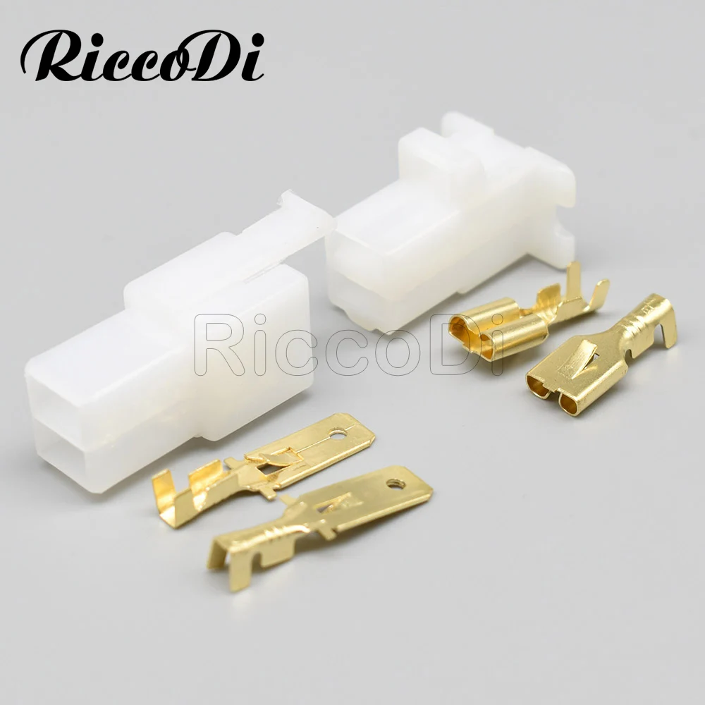 5-50Sets Auto Motorcycle 2 Pin White ABS Female Male Harness Connector Automotive Connector Household Plug 6120-3523 6110-4623