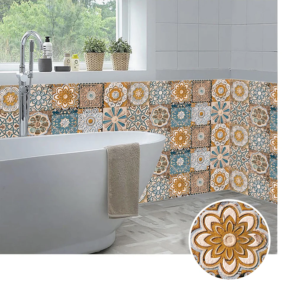 الاسباني نمط الرجعية متجمد البلاط ملصقات جدار الطابق المطبخ سطح المكتب الحمام خلفية عدم الانزلاق الأرض الفن صور مطبوعة للحوائط