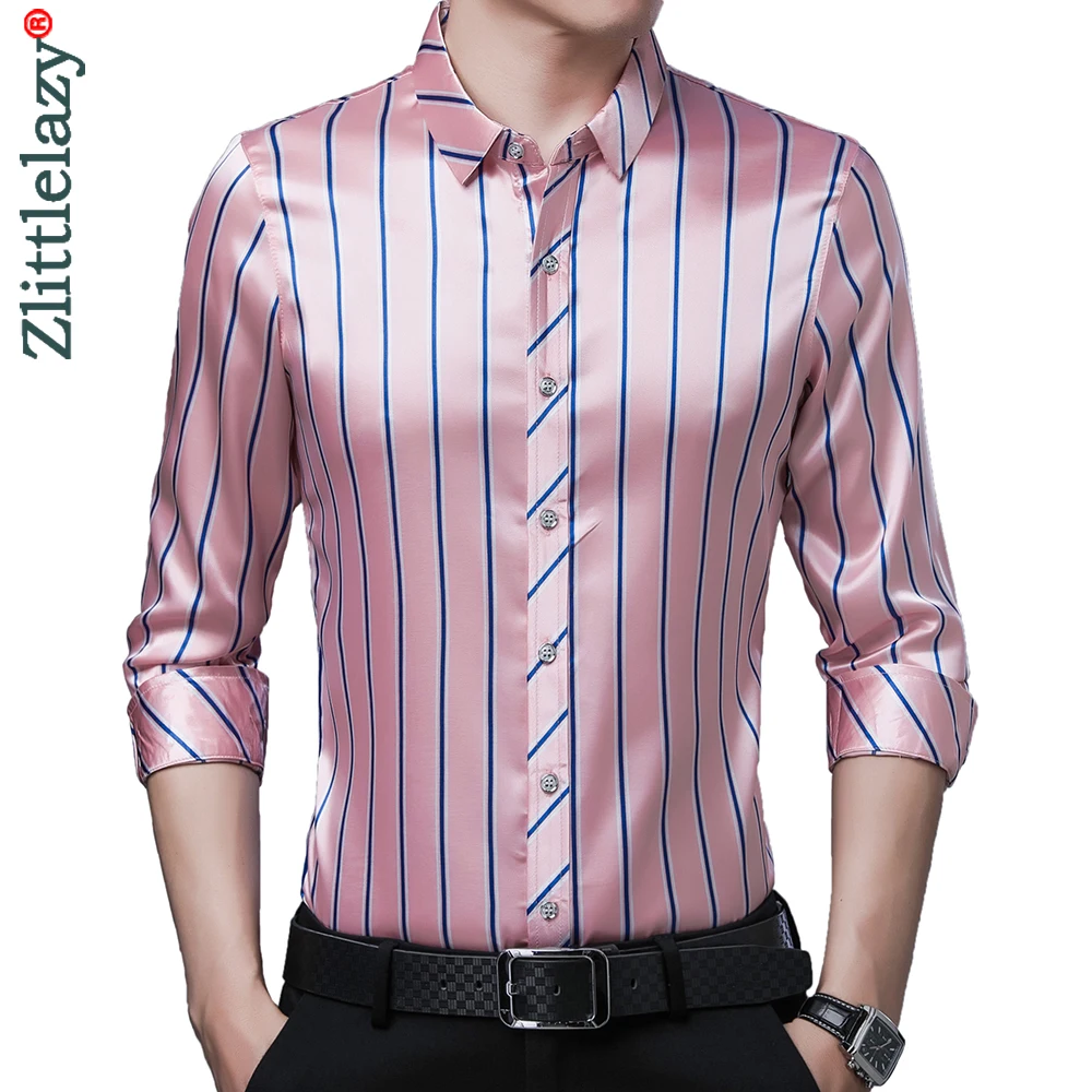 2022 brand designer striped mens shirts for men clothing korean fashion long sleeve shirt luxury dress casual clothes jersey 912