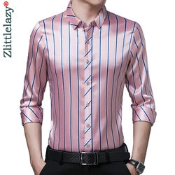 2022 brand designer striped mens shirts for men clothing korean fashion long sleeve shirt luxury dress casual clothes jersey 912