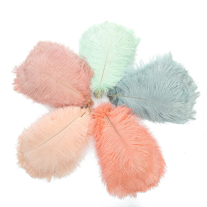 Macaron 25-30cm Ostrich Hair Wedding Feather Table Lamp Home Decoration Wedding Road Guide Hanging Flower Holding Material