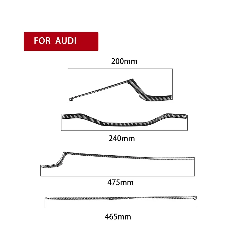 Carbon Control Panel Instrument Decoration Strips Trim For Audi A4 B9 2017-2019