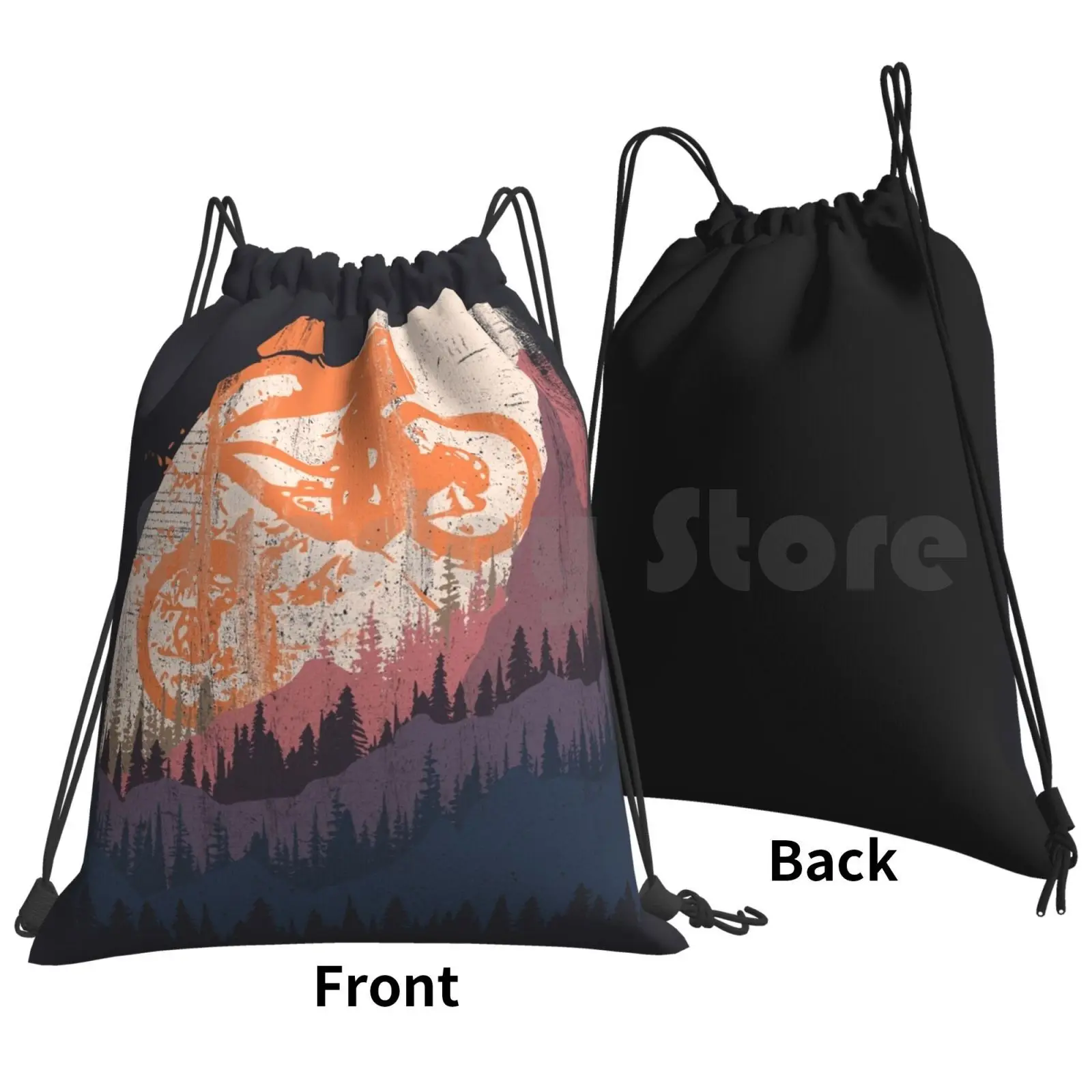 Mtb Drop Backpack Drawstring Bag Riding Climbing Gym Bag Bike Mtb Ride Mountain Bike Bicycle Enduro Bmx Rider Ink Sport