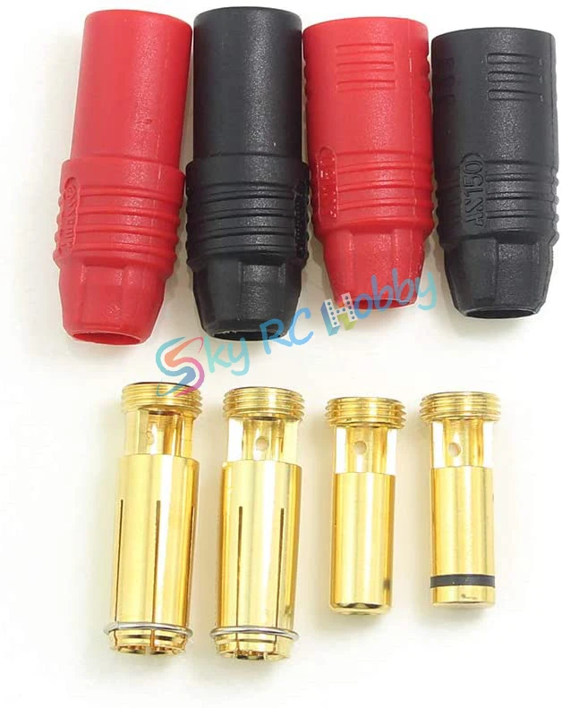 2 Paar/6 Paar Amass AS150 Stecker-Buchse Anti-Funktion-Stecker 7mm vergoldeter Bananenstecker-Set für Batterie, ESC und Ladekabel – Detail 7