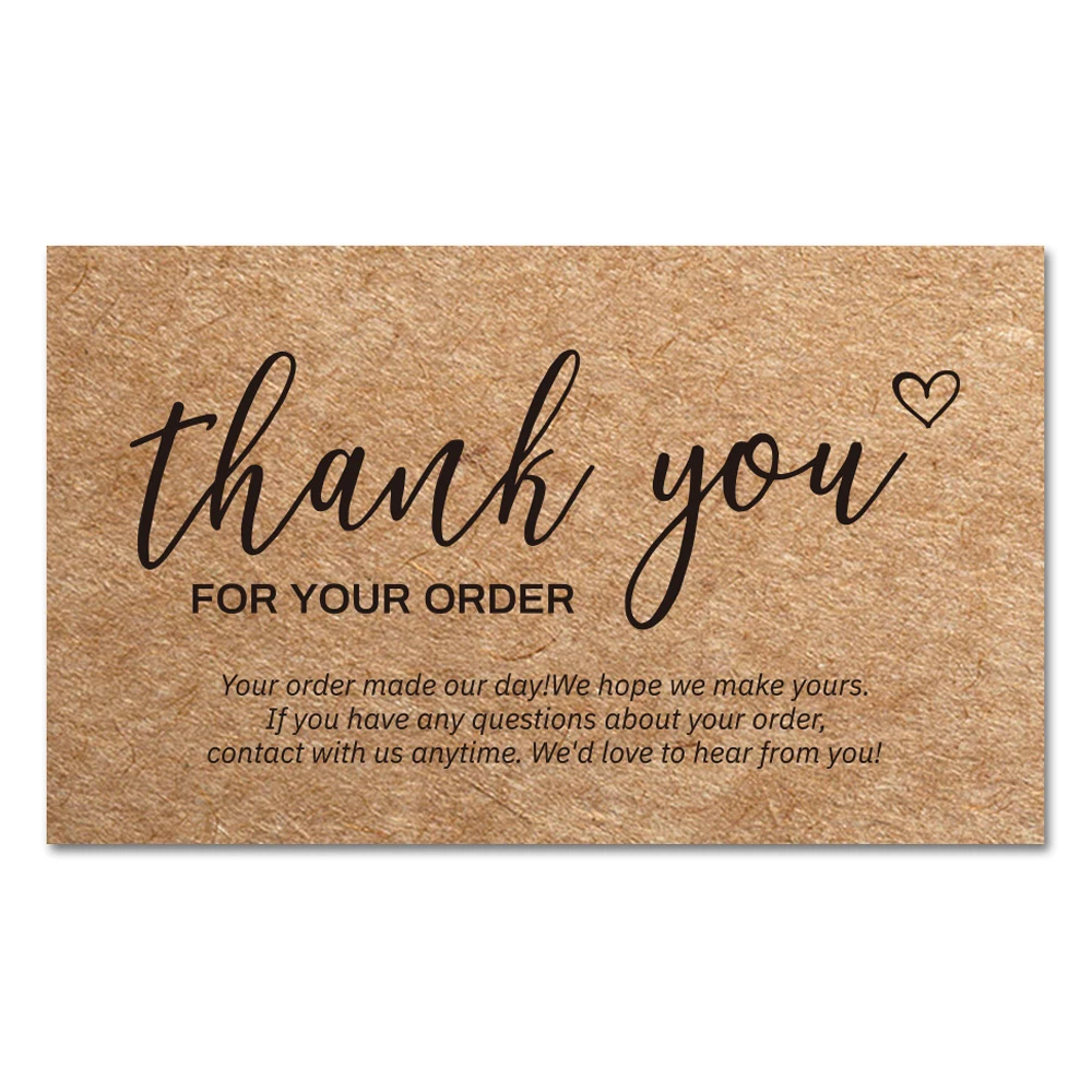 30 Stück Dankeskarte aus natürlichem Kraftpapier, Unternehmen, Geschäft, Dankesbestellungskarte, Großhandel, individuelle Geschenkdekorationskarte – Detail 5