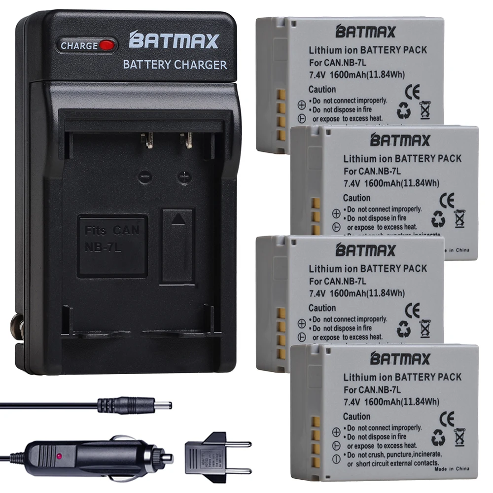 

Batmax NB-7L NB7L NB 7L 7L Battery+Digital Wall Charger for Canon PowerShot G10 G11 G12 SX30IS