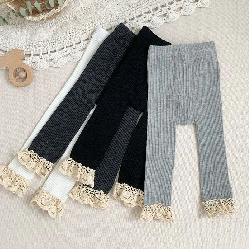 Lace Cotton Baby Girls Tights For 0-4Years Princess Baby Girl Leggings Baby Spring and Autumn Winter Trousers Girl Lace Stocking