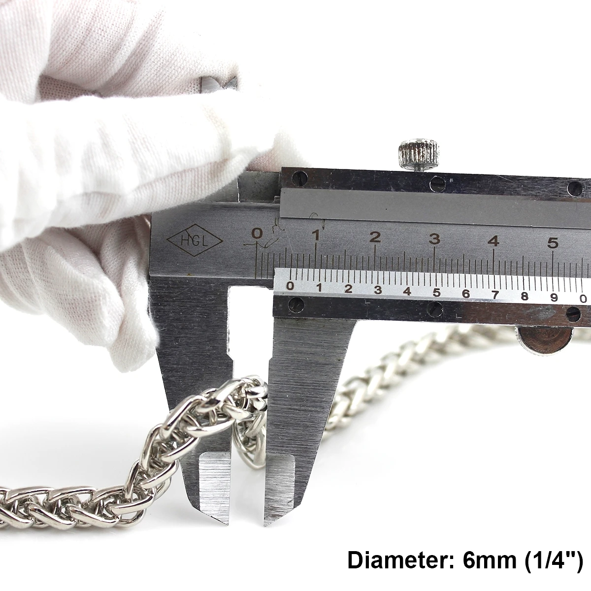 120 cm lange, austauschbare Metall-Drehkette mit Haken für Schultertaschen, Handtaschen, Tragegriffe, Ketten, Umhängegurte, Accessoires und Beschläge. – Detail 2