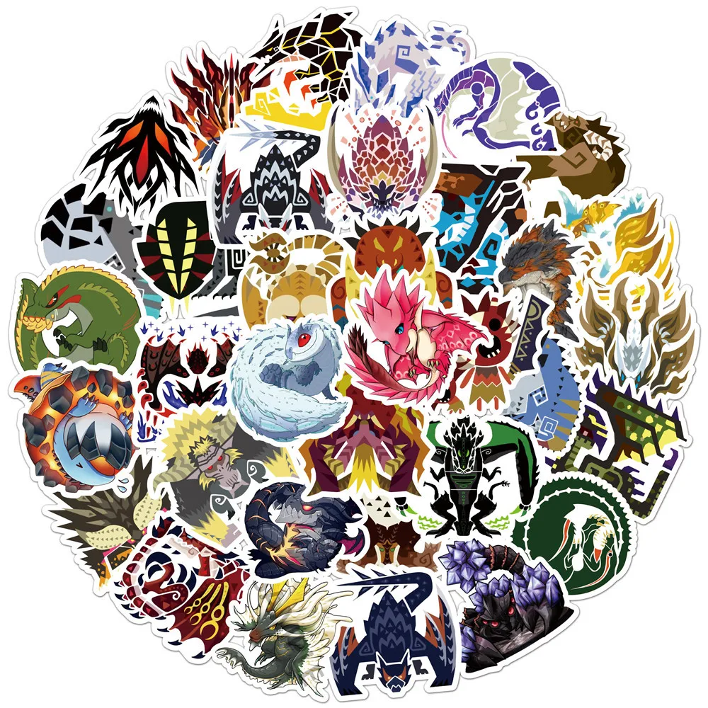 10/30/50/100pcs Monster Hunter Game Stickers Graffiti For Car Skateboard Notebook Phone Helmet Decal Waterproof Kids Sticker Toy