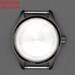 Black PVD 40mm Brushed And Polished Pilot Watch Case 316L Stainless Steel For Seiko NH35 NH36 NH38 NH34 Movement 100M Waterproof