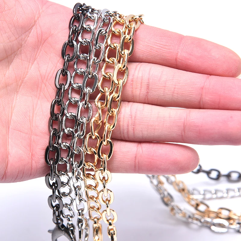 60-120cm Metal Handbag Purse Chain DIY Strap Handle Replacement Chain Shoulder Bag Chain Accessories Bag Spare Parts Metallic