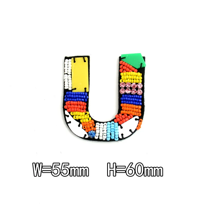 Beautiful Hand Nailed Beads Letter Patches Garment Shoes Bags Stickers Handmade Alphapet Applique