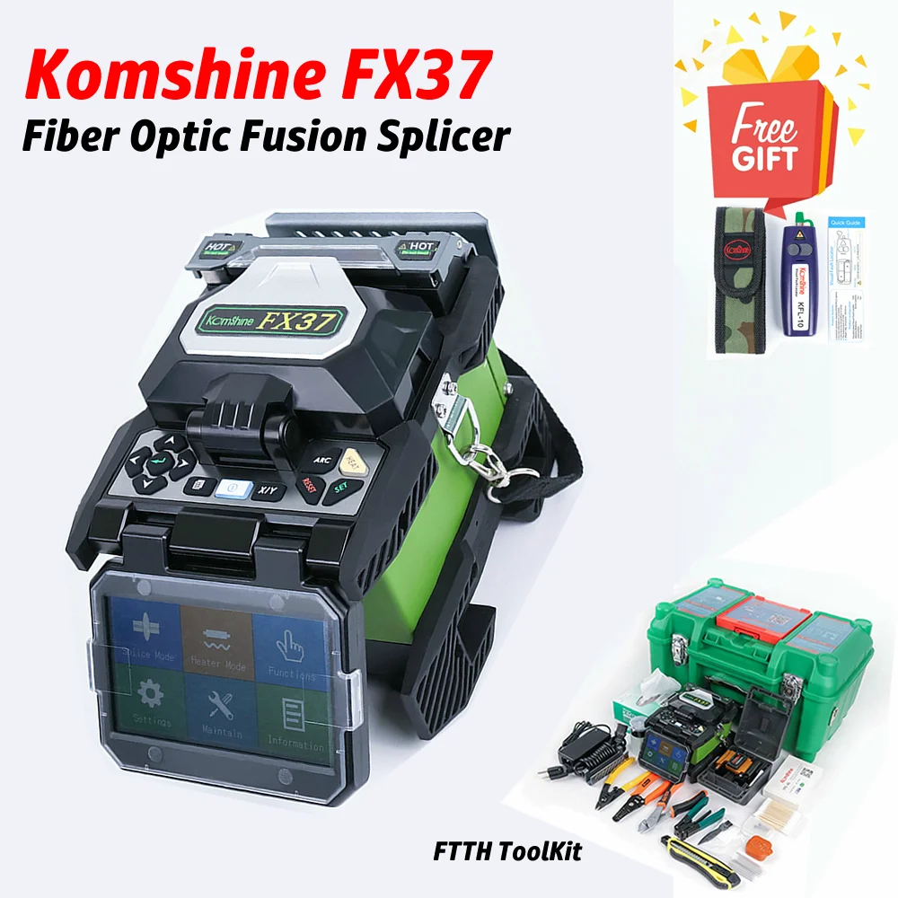 Suit Box Sale of Komshine FX37 Welding Machine Fiber Optic Fusion Splicer Fiber Splicing Machine Soudeuses by Express Shipping