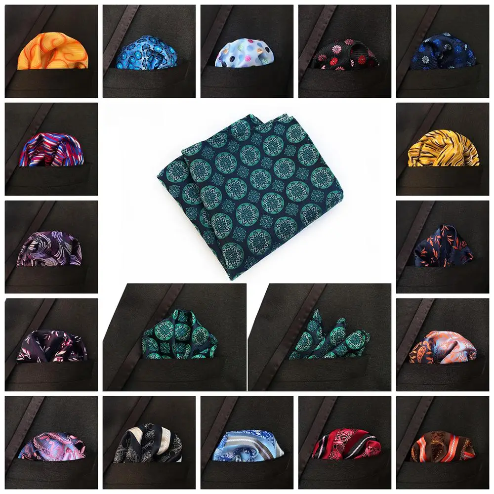 

Men's Classic Polka Dot Paisley Striped Silk Handkerchief Pocket Square Fashion Men Hanky For Wedding Party Chest Towel 25*25CM