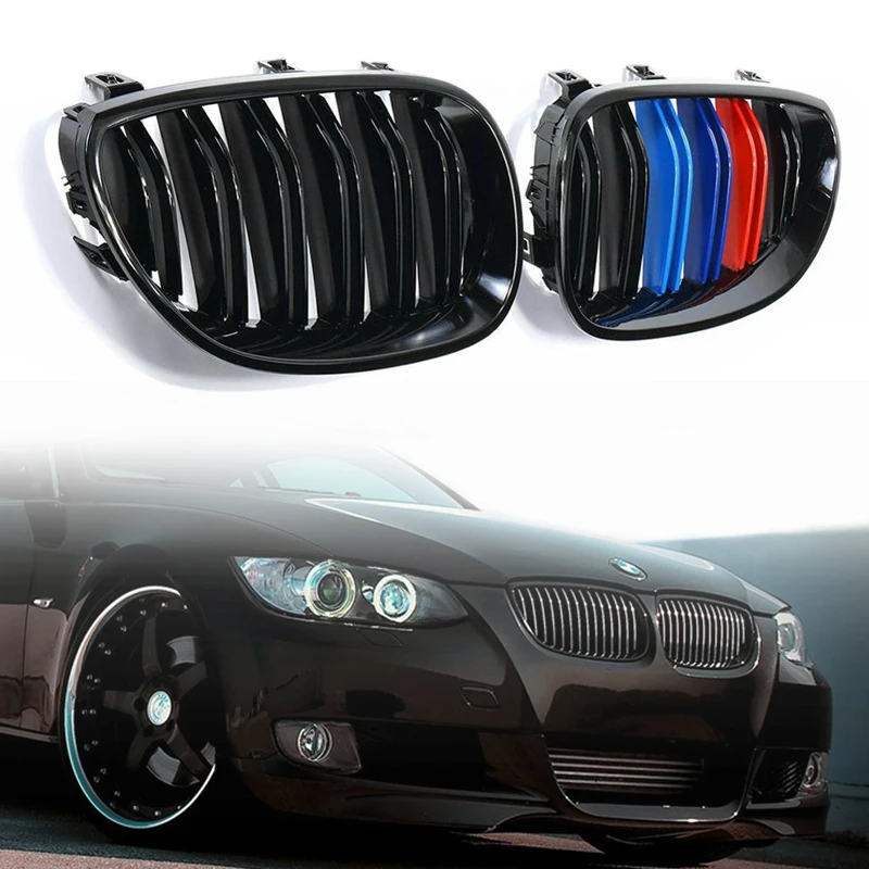 

Car Gloss Black M-Color Front Kidney Grille Grill For 2003-2010 BMW E60 E61 5 Series 33 x 19 x 5.9cm Luxurious Sport Style Grill